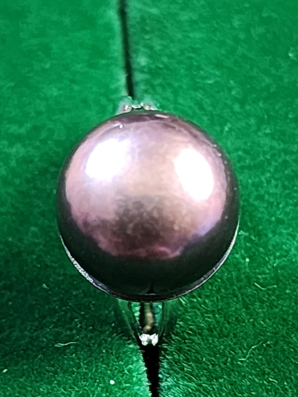 Vintage 80s Artisan Tahitian Pearl Silver Tone Sizable Ring - Picture 6 of 7